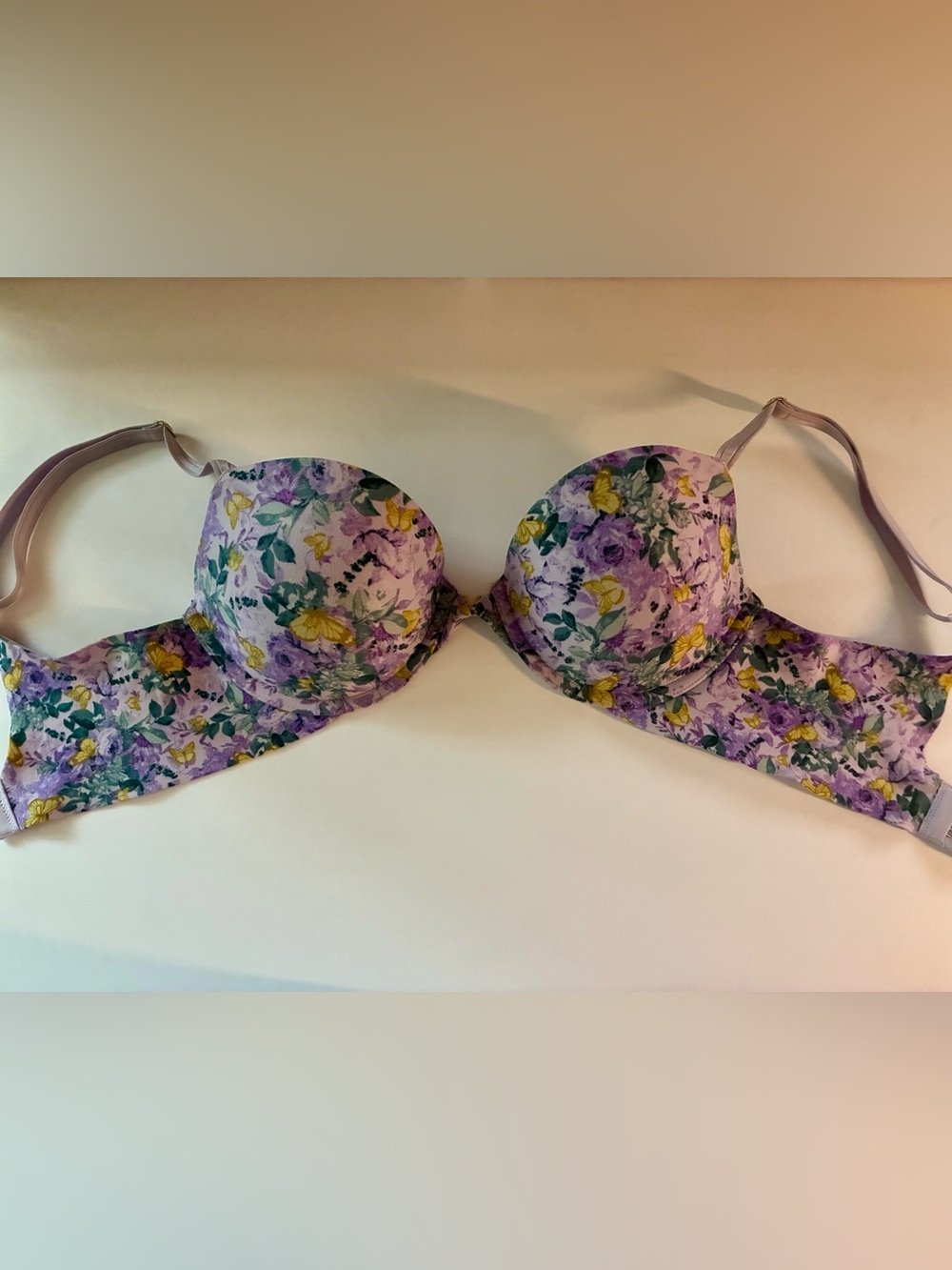 VS Love Cloud Lavender Floral Push-up Bra 32DD
